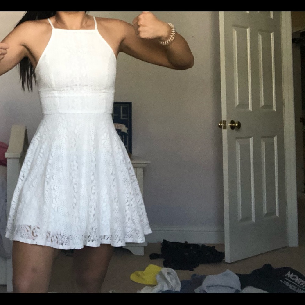 White simple elegant dress